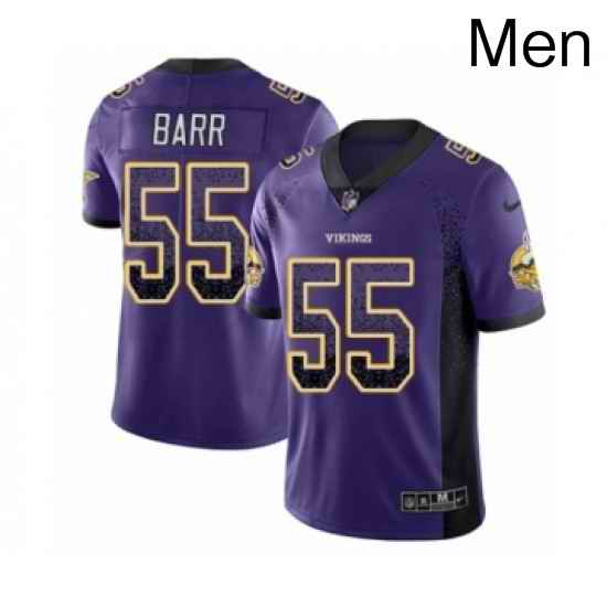 Mens Nike Minnesota Vikings 55 Anthony Barr Limited Purple Rush Drift Fashion NFL Jersey